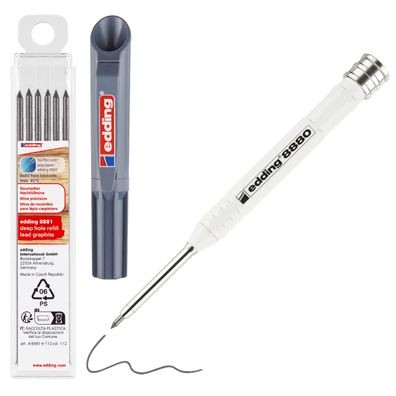 edding DIY Set Tiefloch Baumarker grafit mit 6 Ersatzminen