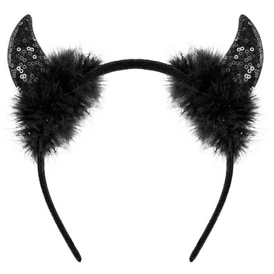 Teufelshörner schwarze Pailletten Widmann
