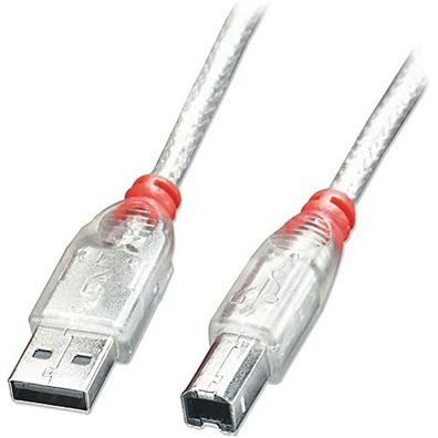 LINDY USB 2.0 Kabel Typ A/B transparent M/M 5m