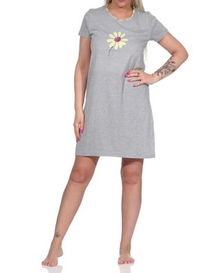 Wunderschönes Damen Kurz-Nachthemd mit Blumen-Motiv - 112 210 10 733