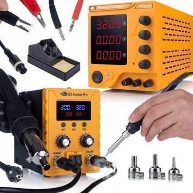 Rosfix Set Labornetzgerät 32V 10A + Lötstation 760W | LCD, ESD, Hot Air