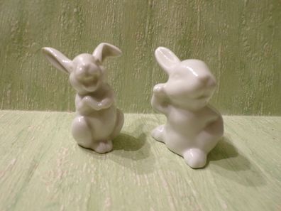 altes Rosenthal lachender Hase weiß 5cm / ohne Bodenmarke