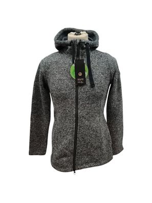 GIGA DX Damen Strickfleece Jacke GW 72 Kapuze warm weich Gr 34 Dunkelnavy