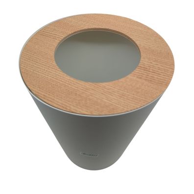 Yamazaki Rin Mülleimer Stahl Holz Weiß Stilvoll Design Papierkorb Einheitsgröße