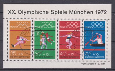 BRD 1972 Tagesstempel Berlin MiNr. Block 8 Olympische Spiele 1972