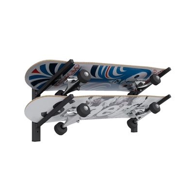 QLS Wandhalterung für 2 Paar Skateboards Snowboards und Ski 4 Haken verstellbar 11403