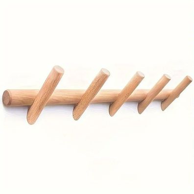Nordic Solid Wood Hooks for Wall Hanging Coats & Hats, Creative Wardrobe