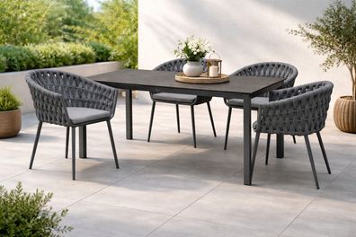 Destiny Sitzgruppe Molino mit Esstisch Cremona 160x90x74 cm (4 Personen)