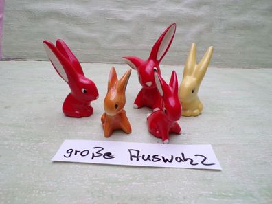 ALT Vintage Hummel W Germany Goebel Osterhasen rot orange gelb bis 10cm Langohr