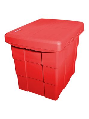 Daken PIT BOX Streugutbehälter aus Kunststoff mit oberer Öffnung, B66 H57 T50, Rot