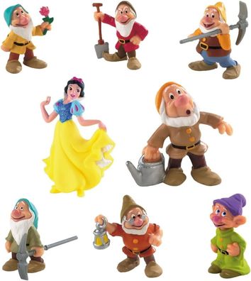 Schneewittchen 7 Zwerge Figuren Set Snow White Figure Seppel Disney Princess
