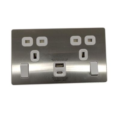 BG Electrical Evolve Doppelsteckdose mit USB-C 30W und USB-A 2,1A