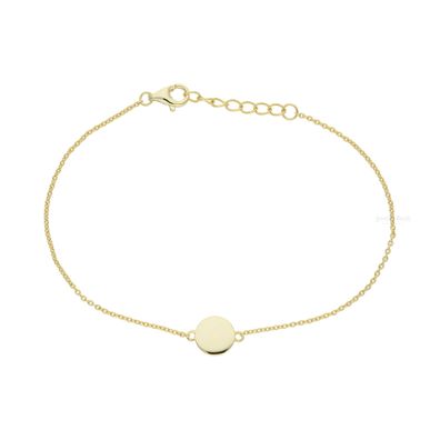 Gravur Armband Silber 925 Gold plattiert rund FSAB007gg