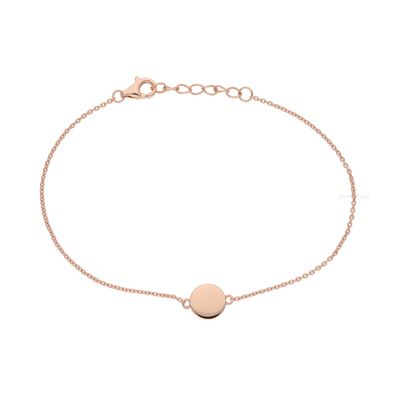 Gravur Armband Silber 925 Roségold plattiert rund FSAB007rg