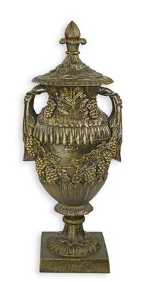 Eine gusseiserne Amphore Bronzeoptik 91,4cm Vase Replikat Retro Design Dekoration