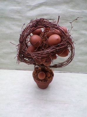 alter Ostereierbaum Weide Reisig Tontopf ca 37cm Ostern Deko Natur