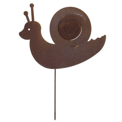 Gartenstecker Schnecke aus Metall in Rostoptik 32 x 0,5 x 40,5 cm - Dekostecker für G