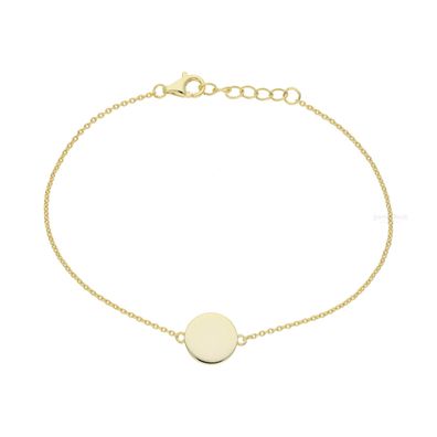 Gravur Armband Silber 925 Gold plattiert rund FSAB021gg