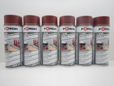 6X FÖRCH Roststopp Grundierung ANTI ROST Premium Rotbraun L236 SPRAY 400ML