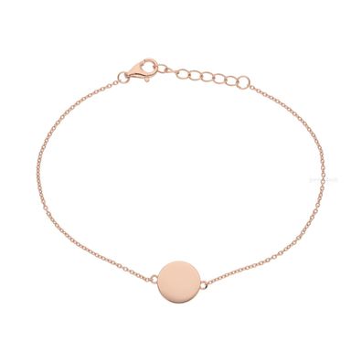Gravur Armband Silber 925 Roségold plattiert rund FSAB021rg