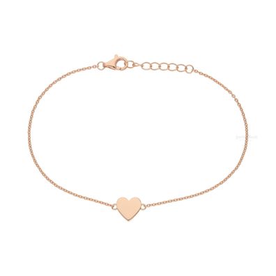 Gravur Armband Silber 925 Roségold plattiert Herz FSAB015rg