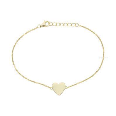 Gravur Armband Silber 925 Gold plattiert Herz FSAB016gg