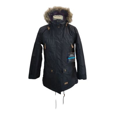 Trespass Clea Damenjacke M Schwarz wasserdicht mit Rollkapuze