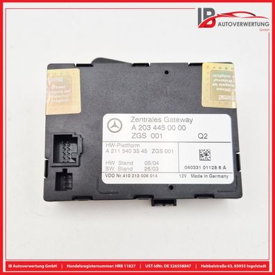 Steuergerät Zentralies Gateway A2034450000 Mercedes C-KLASSE S203 C220 CDI