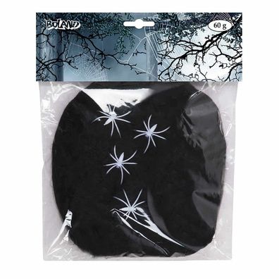Spinnennetz schwarz mit 4 Spinnen