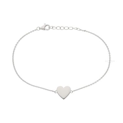 Gravur Armband Silber 925 rhodiniert Herz FSAB016si