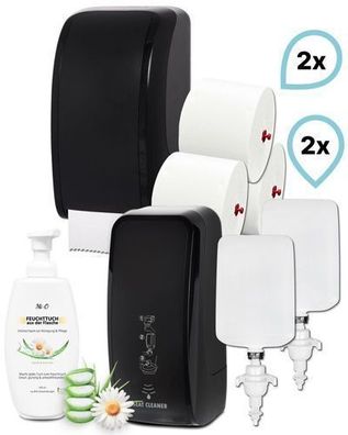 Komplett-set Toilettenkabine: Spender + SENSOR Sitzreinigung + Schaum + Fülllmittel