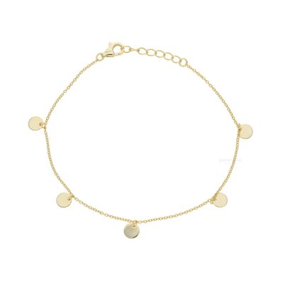 Armband Silber 925 Gold plattiert mit Plättchen FSAB005gg