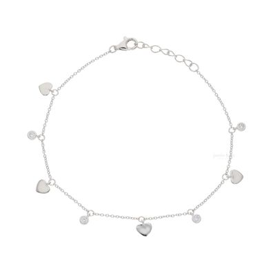 Armband Silber 925 Herz, Zirkonia Elemente FSAB002si