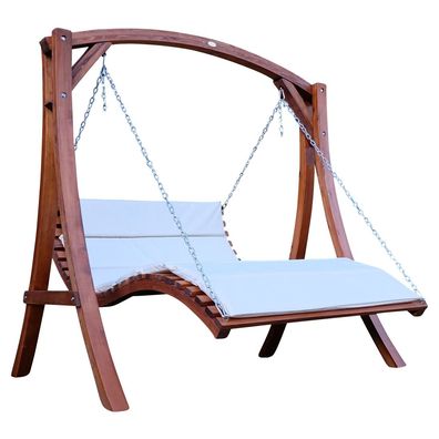 Design Hollywoodschaukel Gartenschaukel Hollywoodliege Doppelliege Holz "ARUBA-OD"