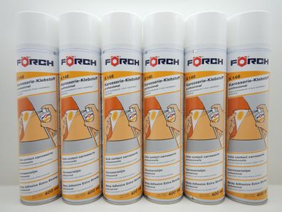 6x FÖRCH K146 Sprühkleber KLEBER Klebstoff LEDER STOFF Dachhimmel 400ML