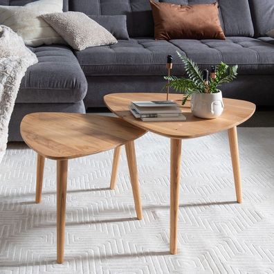 Beistelltisch 2er-Set 'Bern' Wildeiche massiv geölt