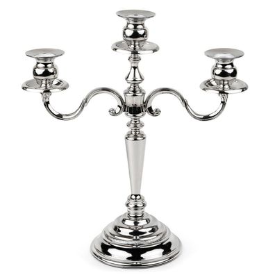 Zilverstad Kerzenleuchter 35 cm silbern 3-flammig Kerzenhalter für 3 Stabkerzen