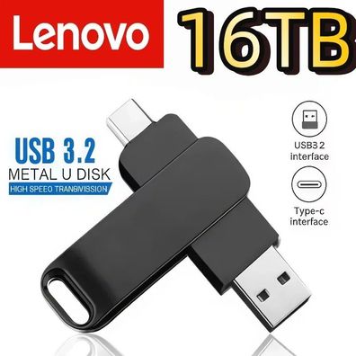Lenovo 16 TB 8 TB USB 3.2 Flash-Laufwerke U-Disk Hochgeschwindigkeits-Metall-Stick