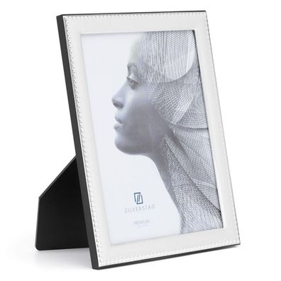 Zilverstad silberner Bilderrahmen 13x18cm Miro Silver Fotorahmen feiner Perlrand