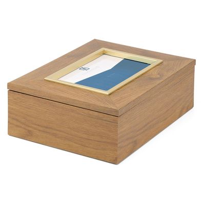 Zilverstad Fotobox 22x17 cm Front Fotomaß 15x10 cm Fotoschatulle Holz mit Deckel