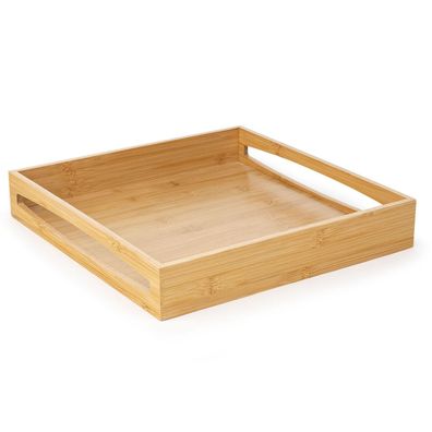 Leopold Vienna Serviertablett 35 x 35 cm quadratisch Holz-Tablett mit 2 Griffe