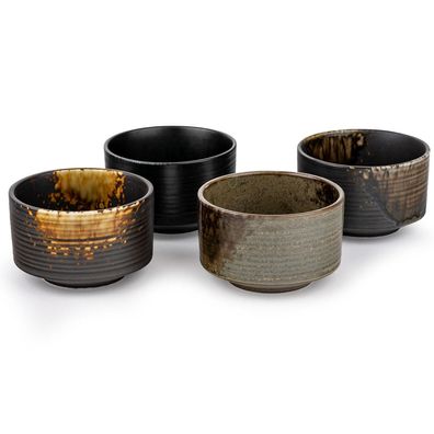 Bredemeijer Schalen Set 4-tlg farbig Keramik je 180 ml ideal für Suppen & Snacks