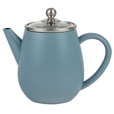 Bredemeijer Mini-Teekanne 0,5 Liter blau doppelwandig Kanne Glasdeckel & Filter