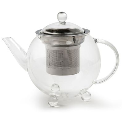 Bredemeijer Bella Ronde Glas-Teekanne 0,5 L einwandig Mini-Kanne Edelstahlfilter