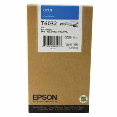 Epson Tintenpatrone cyan T 603 220 ml T 6032