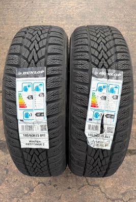 2x Winterreifen 185/60 R15 84T Dunlop Winter Response 2 DOT19 NEU