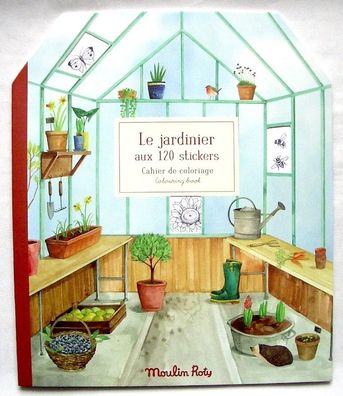 MOULIN ROTY*Kinder*MAL&Sticker/Aufkleberbuch*120 Stck*Der Gärtner*Le Jardinier*