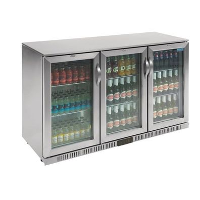 Gastronomie Polar Serie G Edelstahl Barkühlschrank Mit 3 Klapptüren 330L