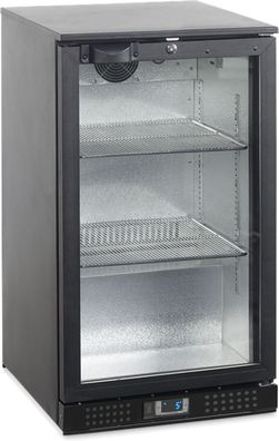 Esta Barkühler BA101GE mit 1 Glastür - Umluftkühlung, 105 Liter, schwarz