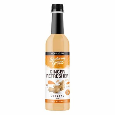 Buderim Ginger Refresher Cordial No Sugar 750 ml